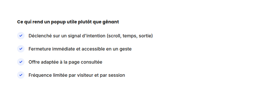 La différence entre un popup qui convertit et un popup qui fait fuir tient rarement au design — presque toujours au réglage.
